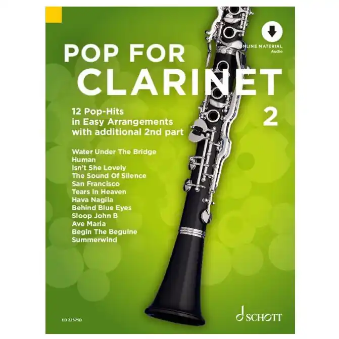 Top-Deal - Schott Notenbuch Schott Pop For Clarinet 2 Klarinette, Audio-Online, DIN A4, Uwe Bye