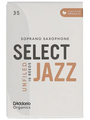 D’Addario Woodwinds Organic Select Jazz Unfiled - Sopran Saxophone 3S - 10er Pack | Versandbereit