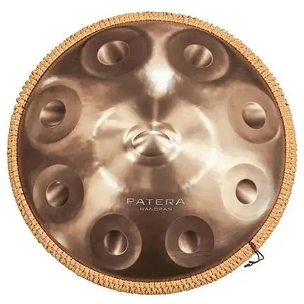 Patera Handpan Handpan Patera Handpan Stainless Steel HPDM-10 D K D3/A3-Bb3-C4-D4-E4-F4-,Kordel,440hz,R48cm/Höhe26cm - Kundenliebling
