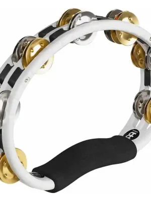 Meinl Percussion TMT1M-WH - Recording-Combo Hand Held ABS Tambourine, White, Mixed Jingles - Geprüfte Qualität