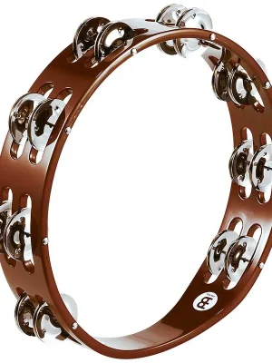 Preis gesenkt - Meinl Percussion TA2AB - 10" Traditional Wood Tambourine, Dual Row, Nickel Plated Steel Jingles