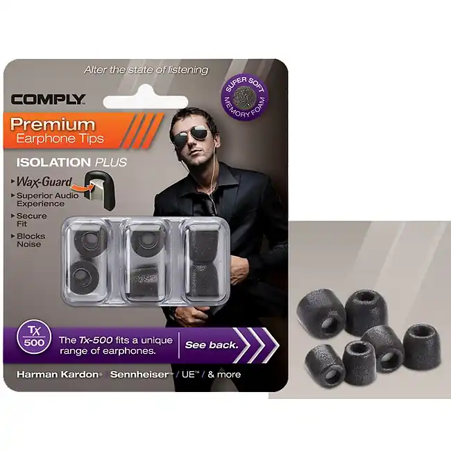 COMPLY TX-500 S/M/L Mix Earphone Tips 3 Pack Ohrpassstücke für in-Ear-Monitoring, schwarz | Premium-Qualität