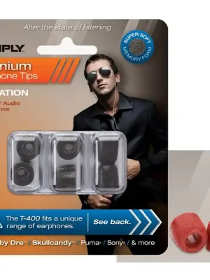Werkspreis | COMPLY T-400 M RD Earphone Tips 3 Pack Ohrpassstücke für in-Ear-Monitoring, rot