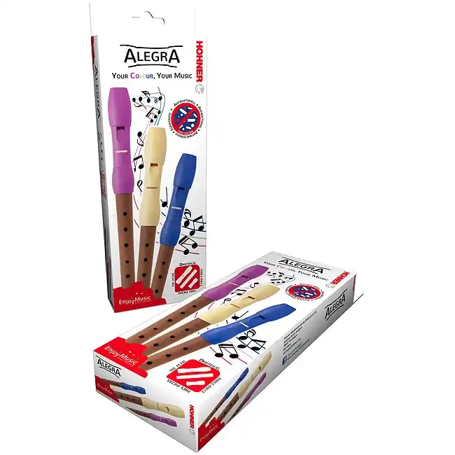 HOHNER 95852 BL Alegra C-Sopran Birnbaum deutsch Blockflöte, hell/blau - Neu im Shop