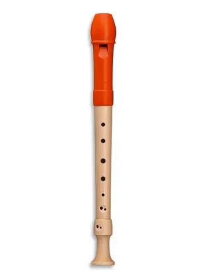 Nur noch kurze Zeit - MOLLENHAUER 17214 Fipple Digi Sopran c2 deutsch Holz-Kunststoff Blockflöte, orange (Doppelloch)