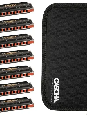 Preisnachlass - CASCHA HH 2224 Professional Blues Harmonica Set Mundharmonikaset diatonisch C-D–E–F–G–A-Bb