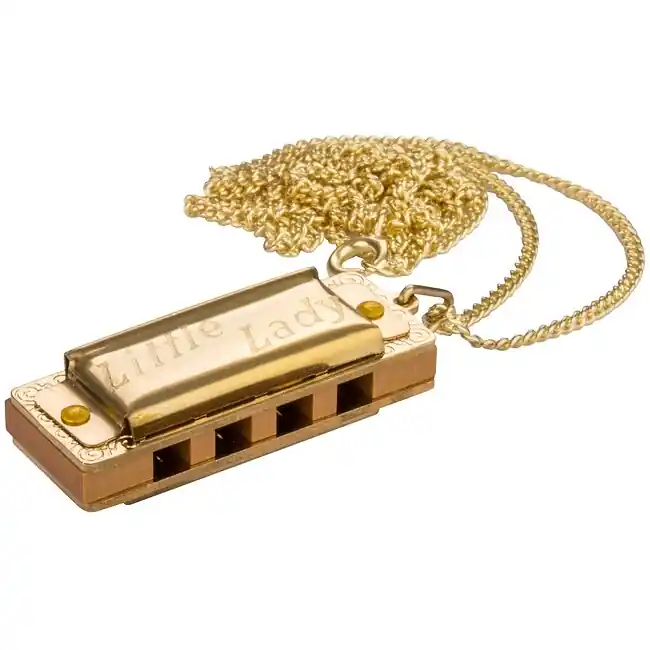 Endet bald - HOHNER Little Lady C Vergoldet Mundharmonika mit Kette