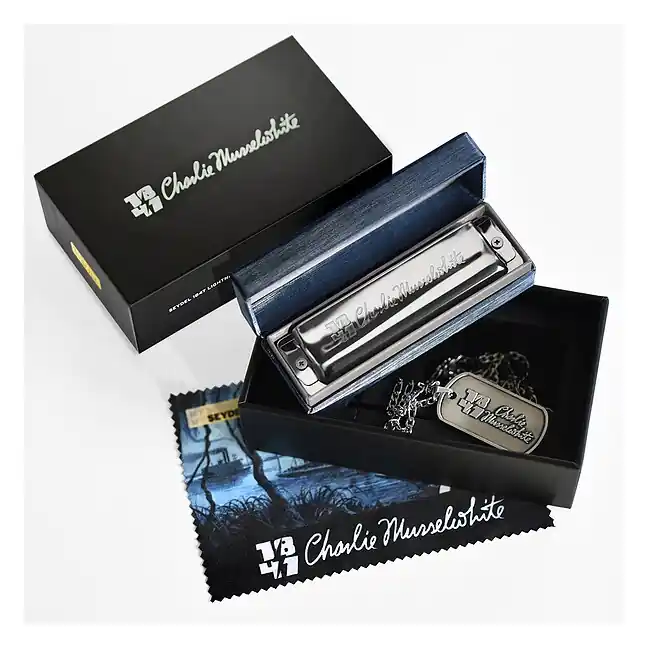 SEYDEL Charlie Musselwhite Signature Box G-Dur Richter Mundharmonika mit Edelstahl-Stimmzungen - Sehr beliebt