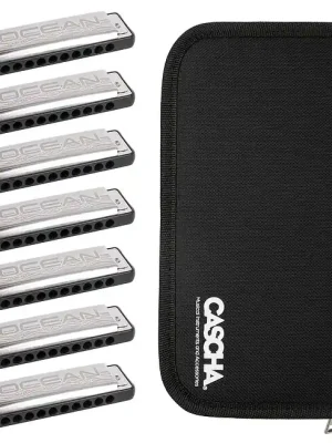 CASCHA HH 2299 Ocean Rock Black Harmonica Pack 7 Mundharmonikaset C-D-E-F-G-A-Bb mit Tasche - Top bewertet