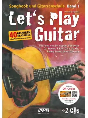 HAGE Lets Play Guitar 1 /2CDs/QR-Code EH 3757, Songbook und Gitarrenschule - Premium-Qualität