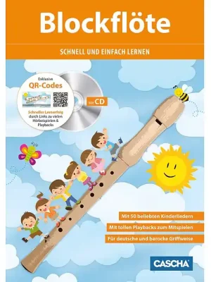 CASCHA Blockflöte Schnell und einfach lernen Lehrbuch mit CD und QR-Codes (HH 1501) | Deal