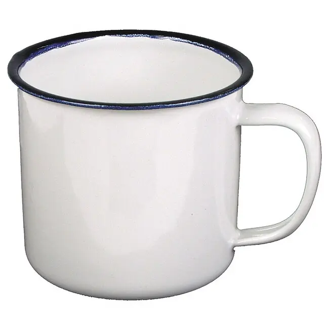Neu verfügbar - SURVIVAL Emaille-Tasse weiß-schwarz 350ml 8cm Notfall-Ausrüstung
