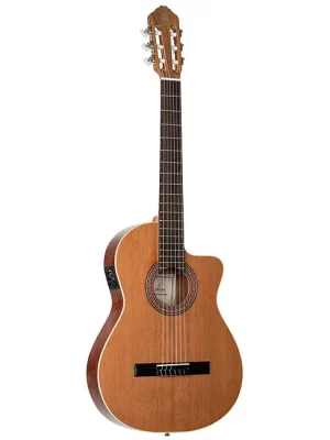 Letzte Stücke | ORTEGA RCE180GT Traditional Thinline (Spanien) Nylon Elektro-Akustikgitarre inkl. Gigbag, natur