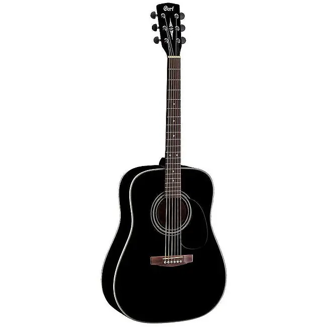 Sofort lieferbar | CORT Earth 70 BS2 Dreadnought Akustik-Gitarre, schwarz satin