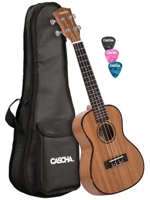 CASCHA HH 2035 Premium Mahogany Konzert Ukulele inkl. Tasche und 3 Picks | Nur noch kurze Zeit