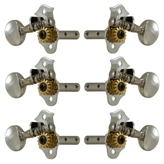GROVER H98N Sta-Tite Machine Head Horizontal Mechanik für Akustikgitarre 3 + 3 Nickel - Günstig