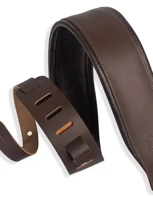 Top bewertet | LEVYS M26PD-DBR Leather Serie Leder-Gitarrengurt (64mm), dunkelbraun