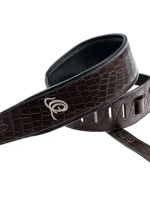 ORTEGA OSCU-3 Guitar Genuine Leather Strap Ledergurt (70mm), Dark Brown Lizzy - Top bewertet