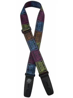 Werkspreis - DANDREA LIS PP S61 Lock-It Strap 2 Polyester Gitarrengurt (51mm), Vivid Cassettes