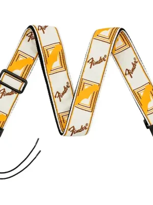 Heute kaufen | FENDER Monogramm Gitarrengurt white-brown-yellow Der Klassiker unter den Fender Gurten!