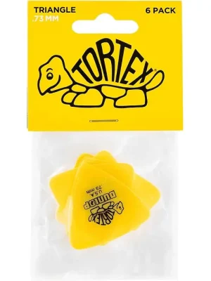 JIM DUNLOP 431P Tortex Triangle Player Pack 0,73mm Plektrum, gelb (6 Stück) | Schnelle Lieferung