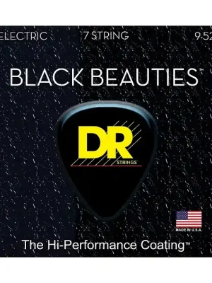 DR STRINGS BKE7-9 Black Beauties light 009-052 Saiten für E-Gitarre, schwarz beschichtet | Kostenlose Rückgabe