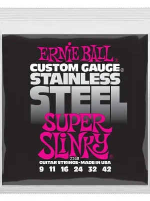 Neue Ware | ERNIE BALL 2248 Slinky Stainless Super 009-042 Saiten für E-Gitarre
