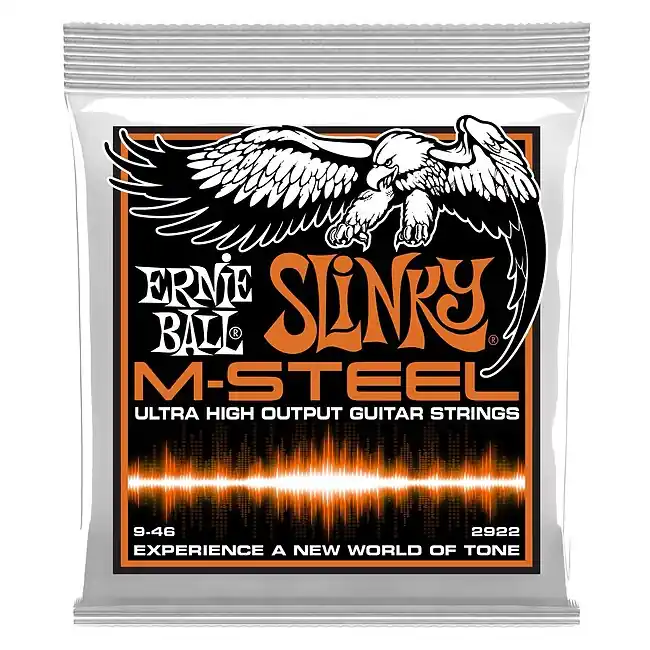ERNIE BALL 2922 Slinky M-Steel Hybrid 009-046 Saiten für E-Gitarre - Premium-Qualität