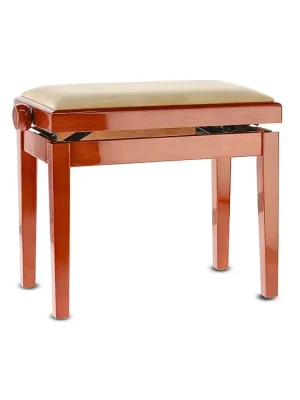 GEWA 130.090 Pianobank DeLuxe kirsch hochglanz Massivholz, Velours-Sitzfläche beige | Meistverkauft
