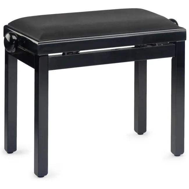 Nur noch kurze Zeit | STAGG PB39 BKP SVBK Pianobank Schwarz matt mit Samt-Sitzfläche schwarz poliert