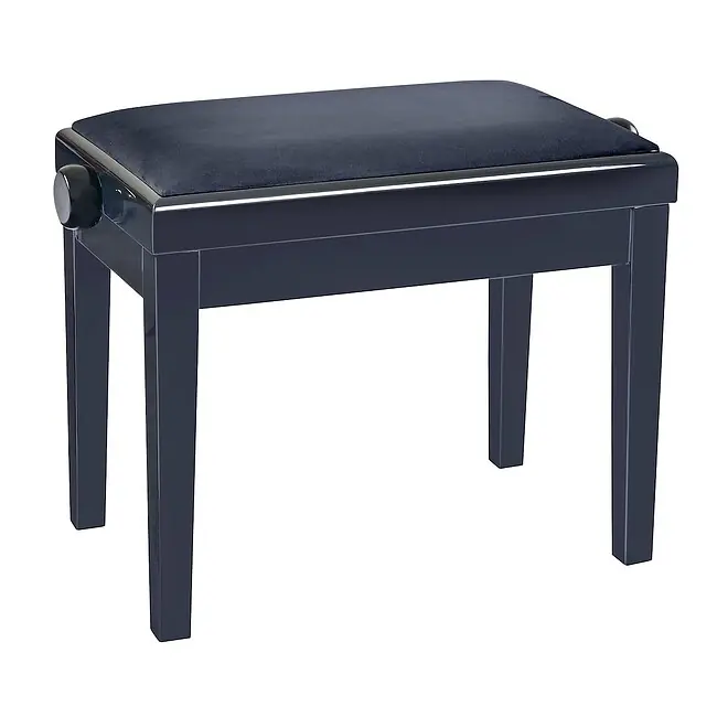 Begrenztes Angebot | K&M 13975 -21 Klavierbank, schwarz hochglanz/Velours schwarz