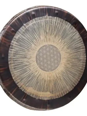 Begrenztes Angebot - MEINL GFOL24 Flower of Life Soundscape Gong 64Hz Gong 24 Zoll inkl. Tasche und Mallets