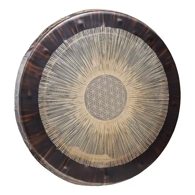 Begrenztes Angebot - MEINL GFOL24 Flower of Life Soundscape Gong 64Hz Gong 24 Zoll inkl. Tasche und Mallets