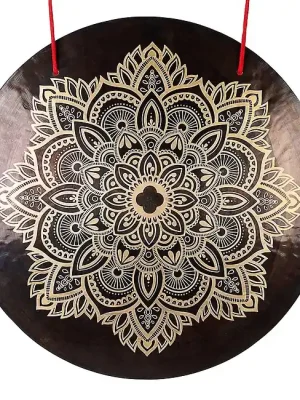 Bewährte Qualität - SELA SEGO24WIF Wind-Gong Flower Mandala 24 Zoll Gong inklusive Baumwolltasche