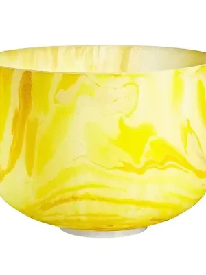 Extra-Rabatt | MEINL MCSB10E Sonic Energy Marble Crystal Singing Bowl E4, Gelb, 432Hz