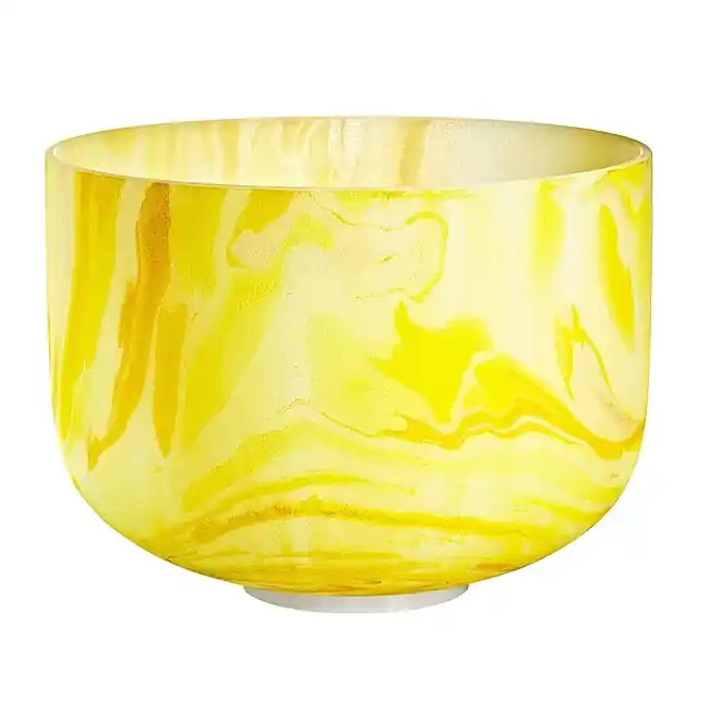 Extra-Rabatt | MEINL MCSB10E Sonic Energy Marble Crystal Singing Bowl E4, Gelb, 432Hz