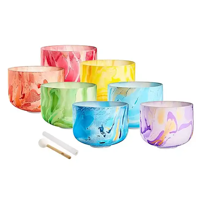 Endet bald - MEINL MCSBSETCHA Sonic Energy Marble Crystal Singing Bowl Chakra Set 7-tlg.