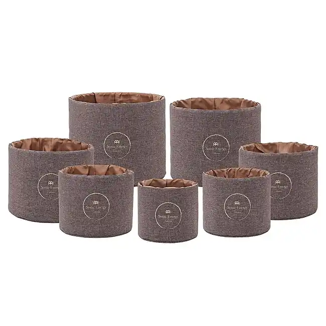 Brandneu | MEINL CSBPSSET2 Sonic Energy Crystal Singing Bowl Sleeve Set, braun