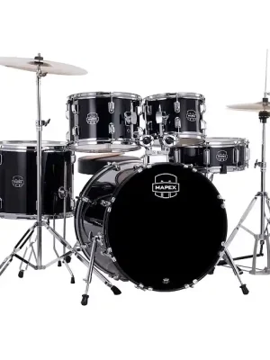 MAPEX CM5044FTCDK Comet Fusion (Folie) Drumset Schlagzeug inkl. 14-16 Becken, Sitz, dark black | Fast ausverkauft