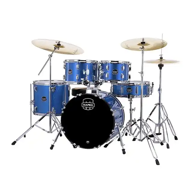 Deal - MAPEX CM5845FTZIB Comet Junior Zildjian Planet Z Schlagzeug inkl. 14-16-20 Becken, Sitz, indigo blu