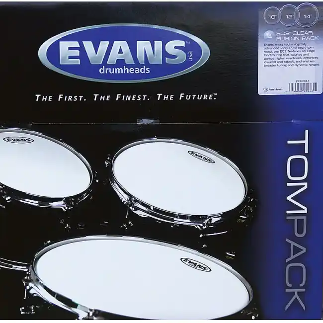 Versand noch heute - EVANS ETP-EC2SCLR-S Edge Control 2 CL 12-13-16 Schlagfellsatz, clear, Tom