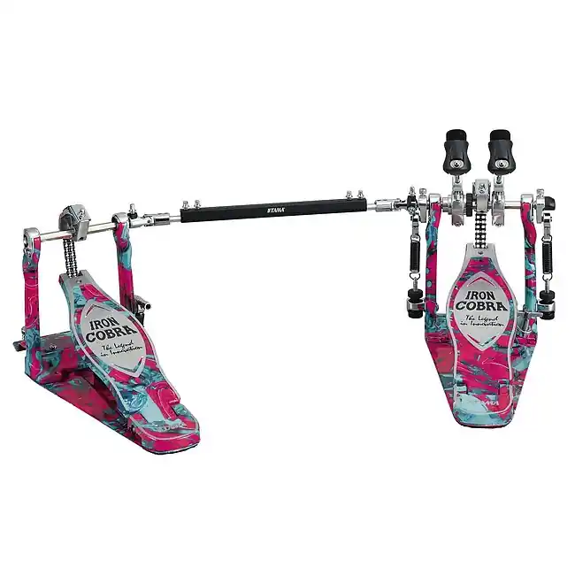 Aktionspreis | TAMA HP900PWMCS Iron Cobra Power Double Pedal Doppel-Fussmaschine inkl. Case, marble coral swirl