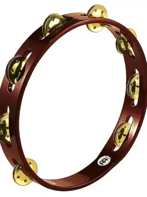 Fast ausverkauft - MEINL TA1B-AB Holz einreihig Tambourin mit Messingschellen, african brown