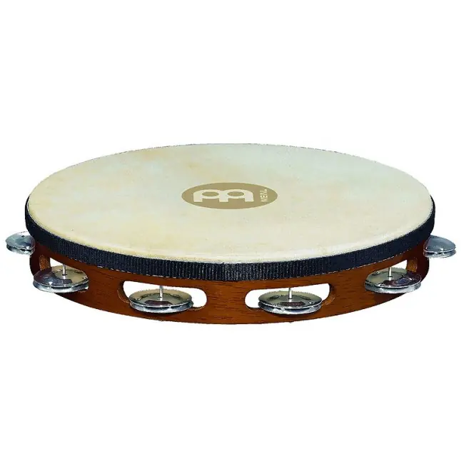 Kundenliebling | MEINL TAH1A-AB Headed Holz einreihig Tambourin mit Aluminiumschellen, african brown