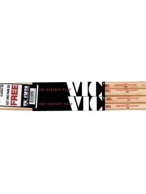 VIC FIRTH American Classic Wood Tip 5B (4 Paar) American Hickory Drumsticks - Herstellerpreis
