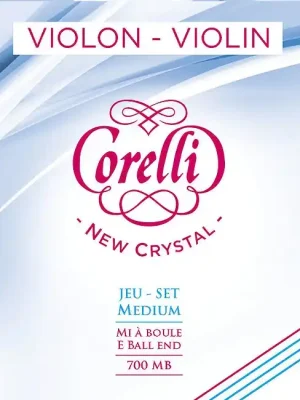 Super-Preis | CORELLI New Crystal Violin Medium 700MB 4/4 Set Saiten für Violine (mit Kugel)