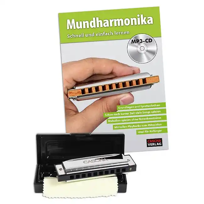 CASCHA HH 1600 Blues Harmonica Set Mundharmonika C-Dur inkl. Lernbuch | Expressversand