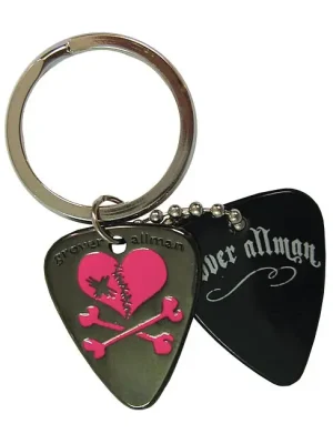 Bewährte Qualität | GROVER ALLMAN Pick Pendant Keyring Broken Heart Schlüsselanhänger in Plektrenform