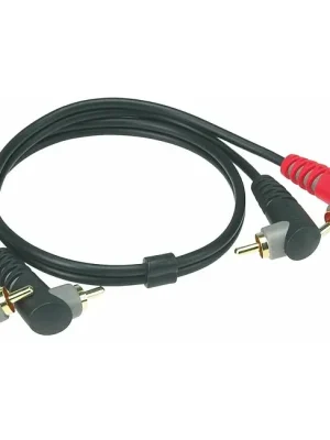 Jetzt sparen | KLOTZ AT-CCA0200 Twin Cinchkabel gewinkelt, RCAm-RCAm, 2m