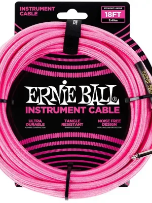 ERNIE BALL 6083 Instrumentenkabel Wkl-Kl 6m, neonpink - Premium